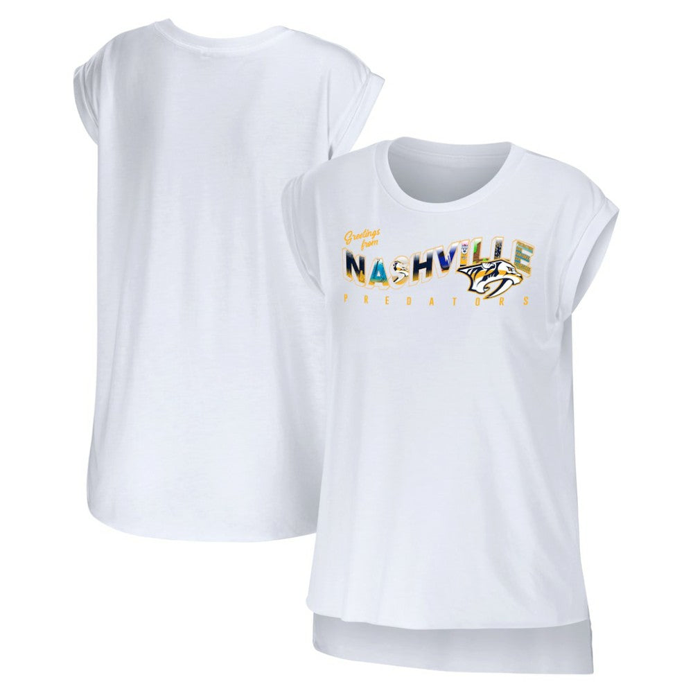 Nashville Predators WEAR by Erin Andrews Women's Greetings From Muscle T-Shirt Outlet