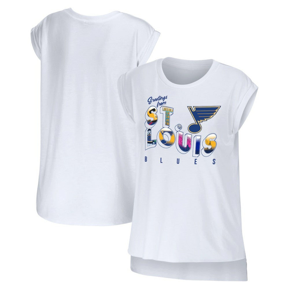 St. Louis Blues WEAR by Erin Andrews Women's Greetings From Muscle T-Shirt Sale