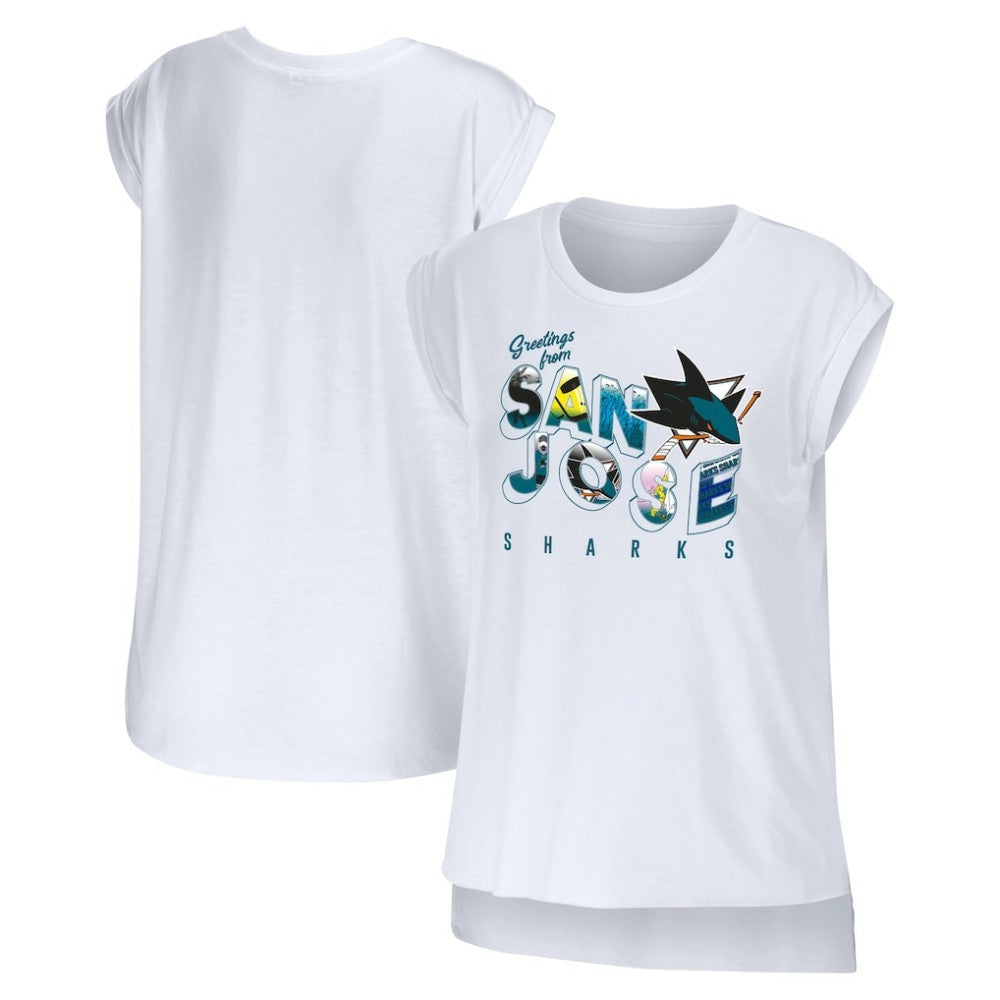 San Jose Sharks WEAR by Erin Andrews Women's Greetings From Muscle T-Shirt Online