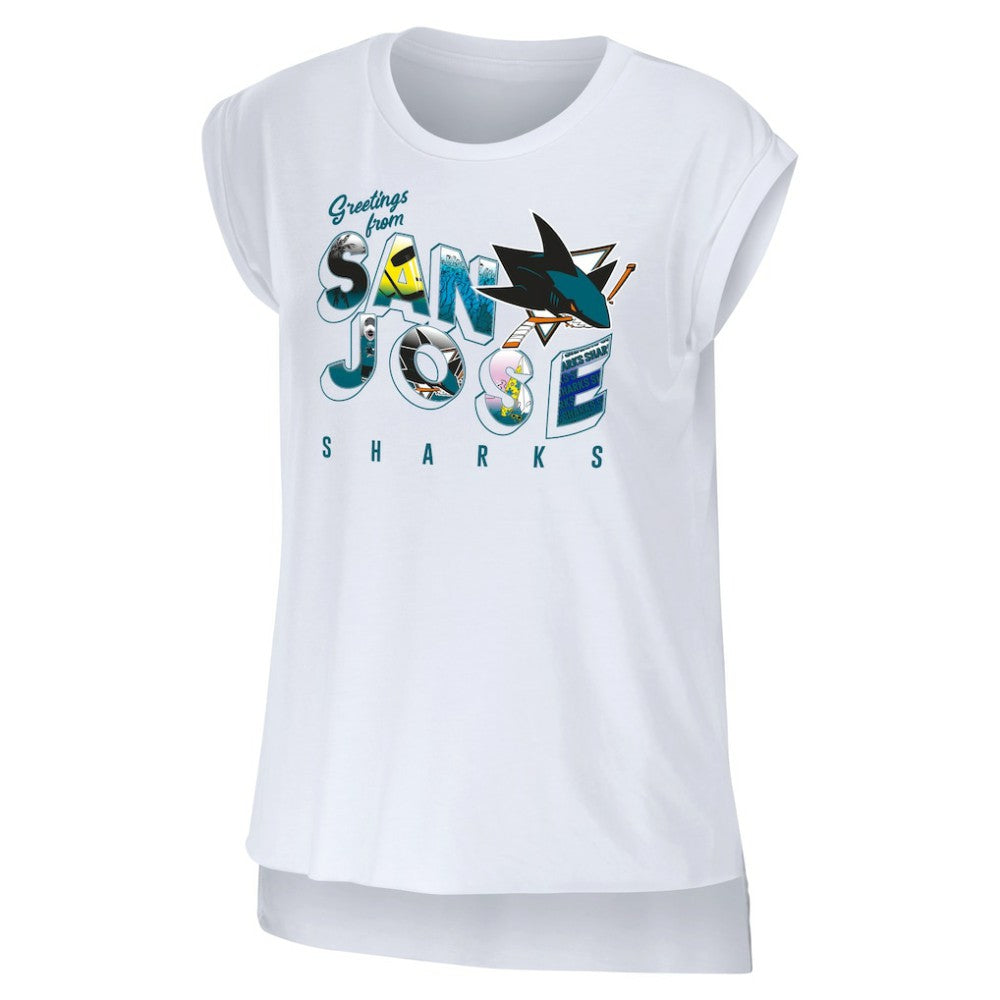 San Jose Sharks WEAR by Erin Andrews Women's Greetings From Muscle T-Shirt Online