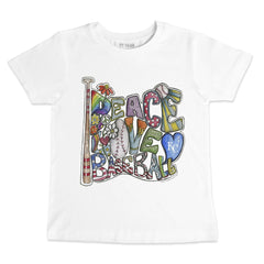 Kansas City Royals Tiny Turnip Youth Peace Love Baseball T-Shirt | MLB For sale