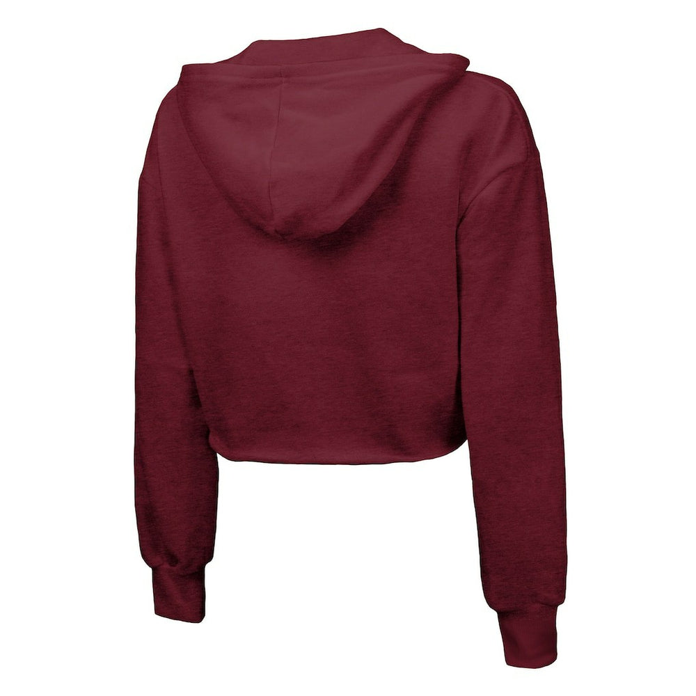 Washington Commanders  Majestic Threads Women's Bling Tri-Blend Cropped Pullover Hoodie