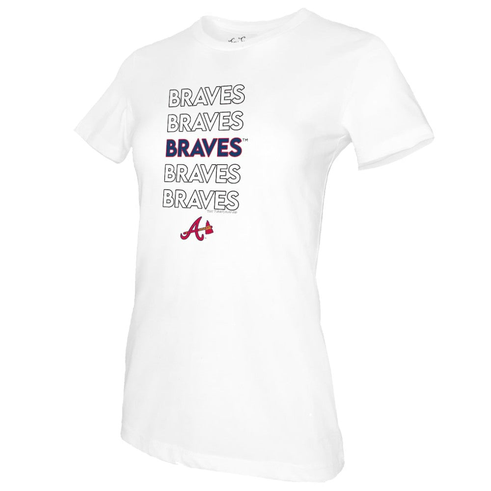 Atlanta Braves Tiny Turnip Women's Stacked T-Shirt | MLB For sale