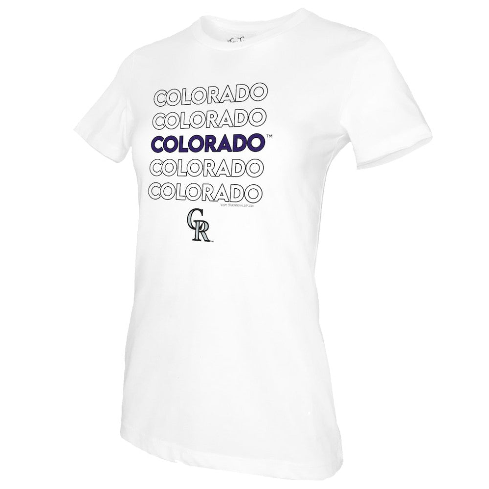 Colorado Rockies Tiny Turnip Women's Stacked T-Shirt | MLB New
