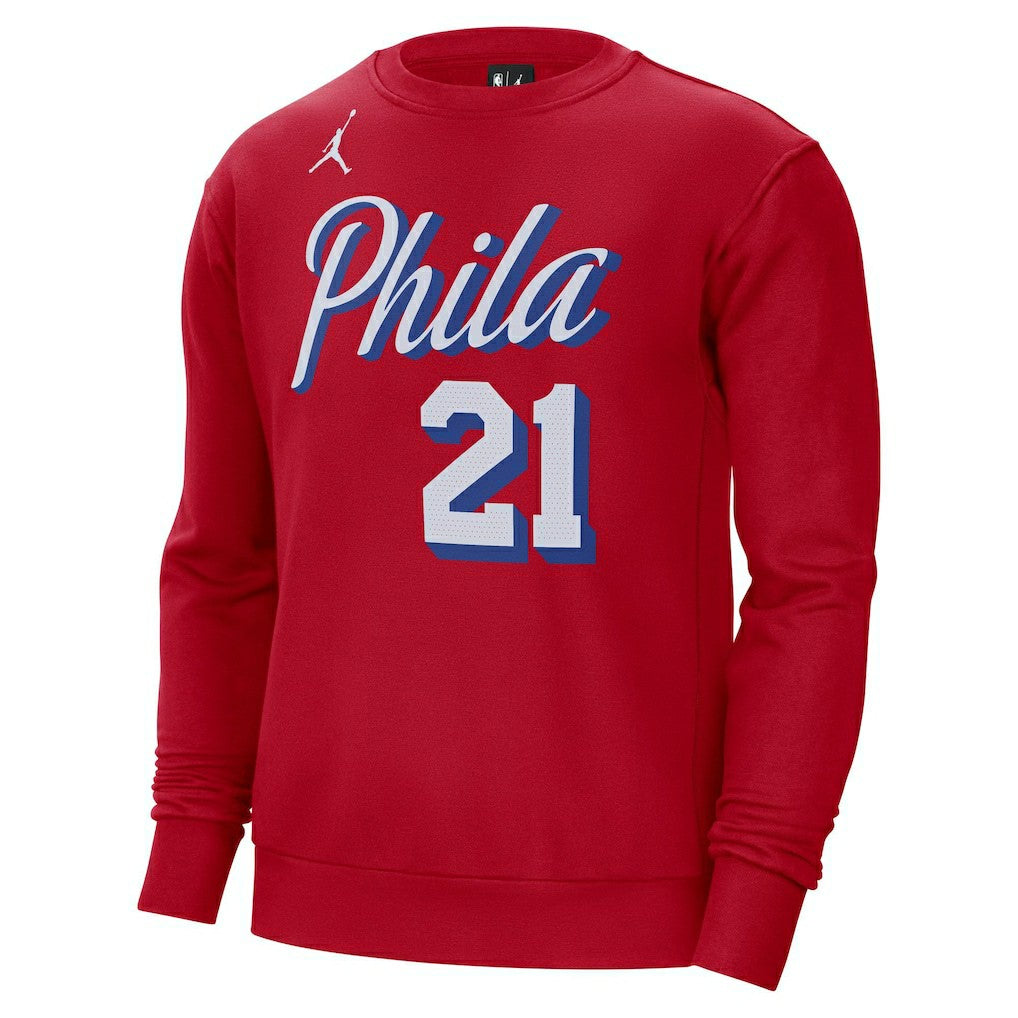 Joel Embiid Philadelphia 76ers Jordan Brand Statement Name & Number Pullover Sweatshirt Outlet