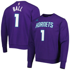 LaMelo Ball Charlotte Hornets Jordan Brand Statement Name & Number Pullover Sweatshirt For Sale