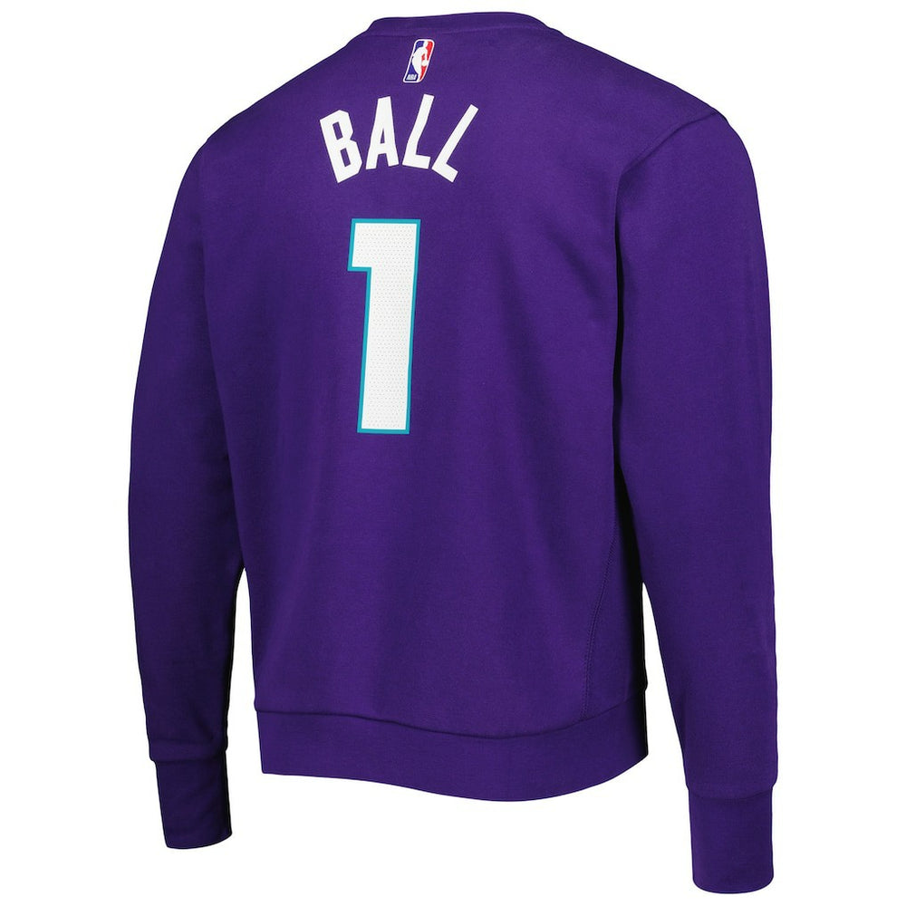 LaMelo Ball Charlotte Hornets Jordan Brand Statement Name & Number Pullover Sweatshirt For Sale