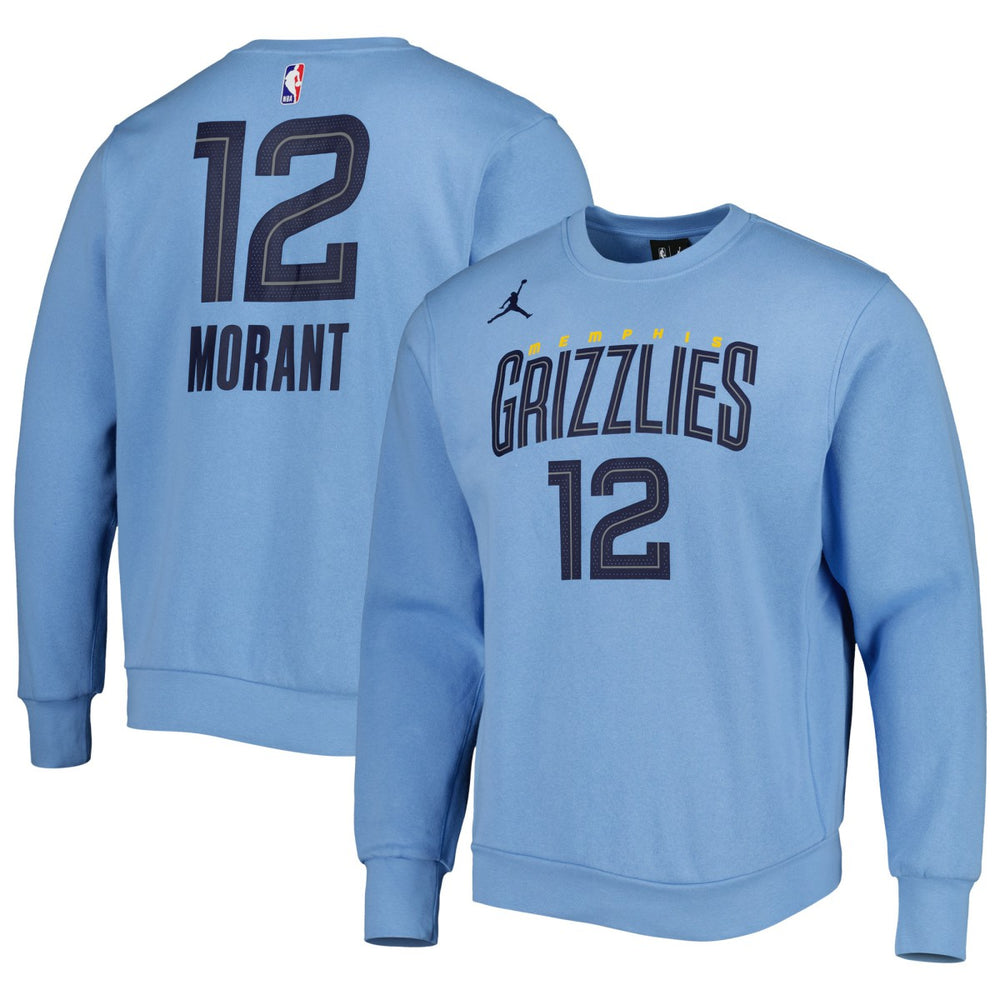 Ja Morant Memphis Grizzlies Jordan Brand Statement Name & Number Pullover Sweatshirt Discount