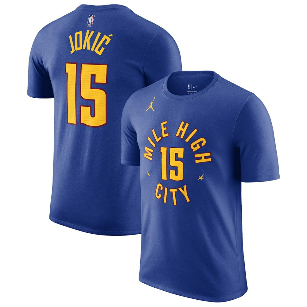 Nikola Jokic Denver Nuggets Jordan Brand 2022/23 Statement Edition Name & Number T-Shirt sale New