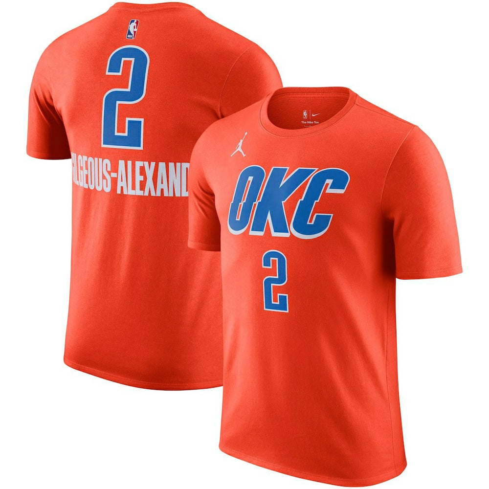 Shai Gilgeous-Alexander Oklahoma City Thunder Jordan Brand 2022/23 Statement Edition Name & Number T-Shirt Outlet