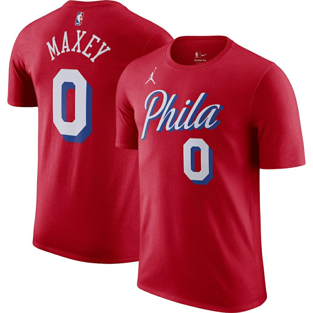 Tyrese Maxey Philadelphia 76ers Jordan Brand 2022/23 Statement Edition Name & Number T-Shirt New