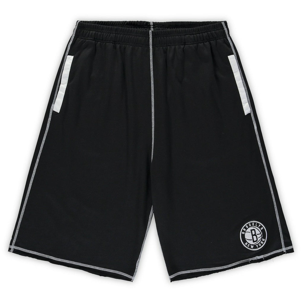 Brooklyn Nets Big & Tall Contrast Stitch Knit Shorts Discount