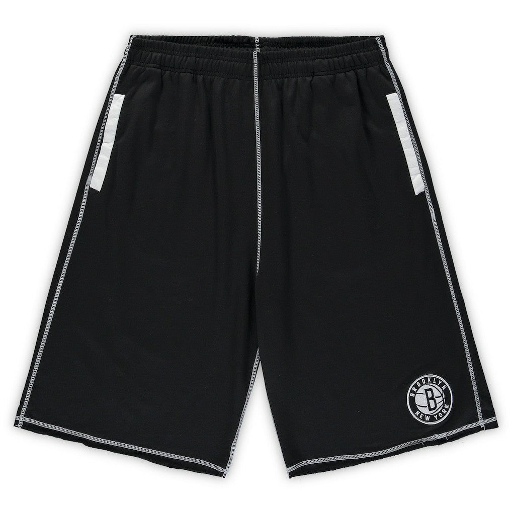 Brooklyn Nets Big & Tall Contrast Stitch Knit Shorts Discount