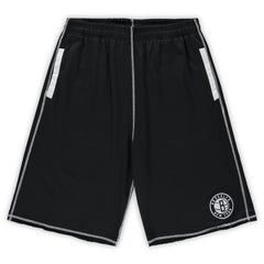 Brooklyn Nets Big & Tall Contrast Stitch Knit Shorts Discount