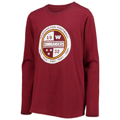 Washington Commanders  Youth Secondary Logo Long Sleeve T-Shirt