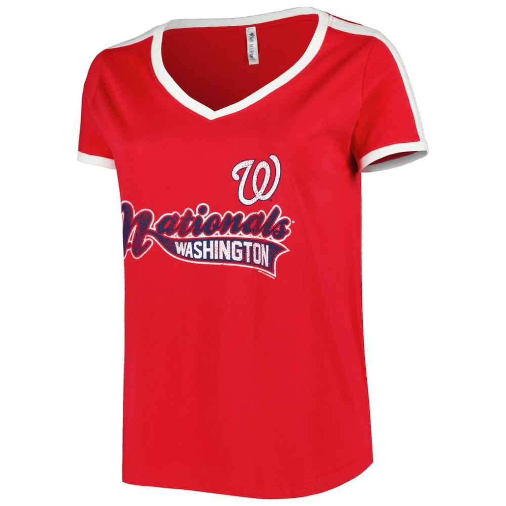 Washington Nationals Soft as a Grape Women's Plus Size V-Neck T-Shirt | MLB For sale