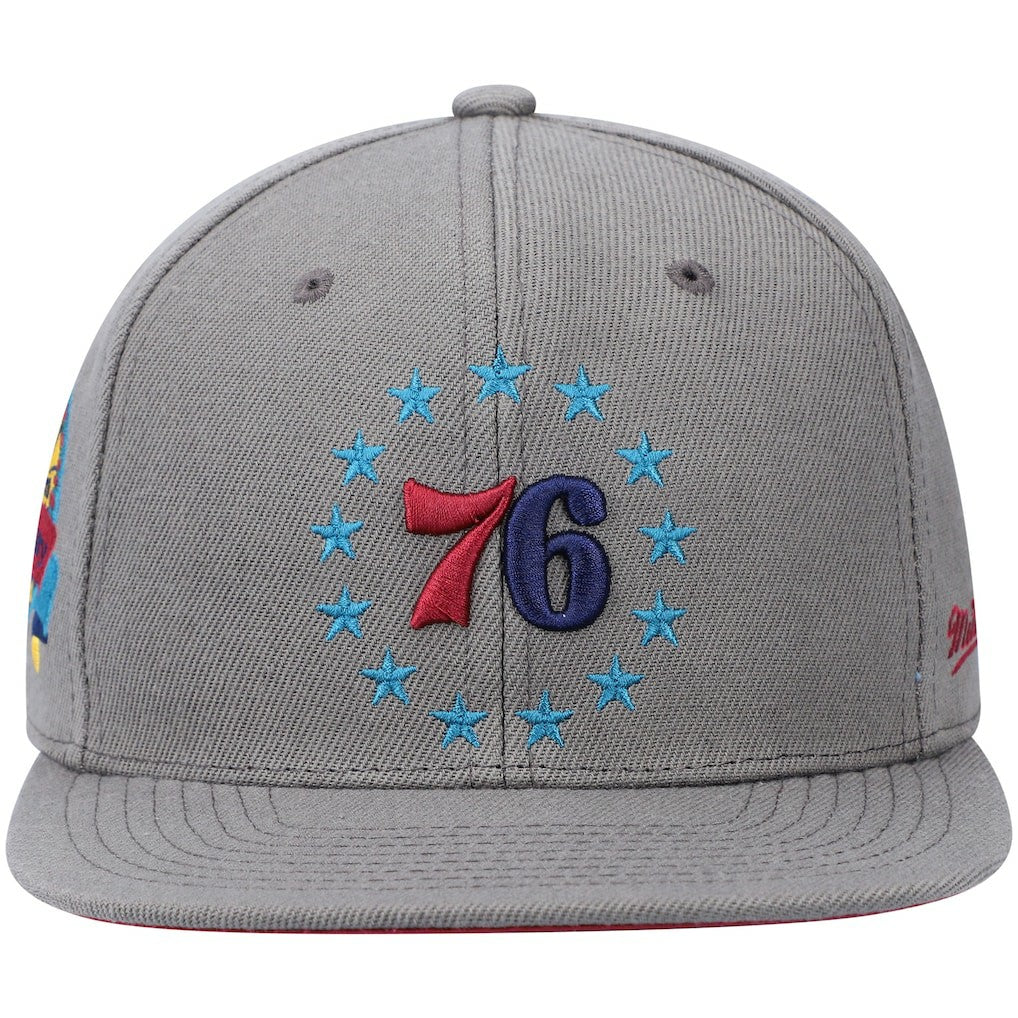 Philadelphia 76ers Hardwood Classics 60th Anniversary Carbon Cabernet Fitted Hat Discount