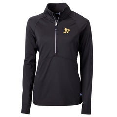 Athletics Cutter & Buck Women's Adapt Eco Knit Stretch Half-Zip Pullover Top | MLB Sale