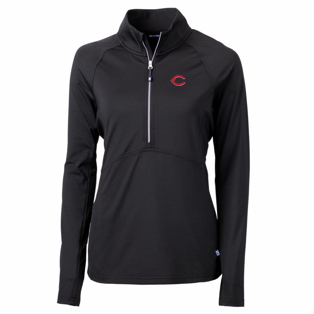 Cincinnati Reds Cutter & Buck Women's Adapt Eco Knit Stretch Half-Zip Pullover Top | MLB Outlet