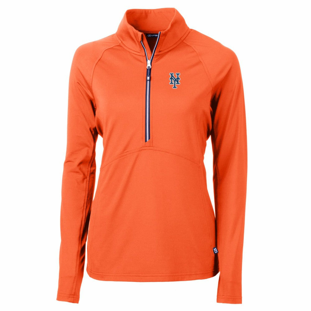 New York Mets Cutter & Buck Women's Adapt Eco Knit Stretch Half-Zip Pullover Top | MLB Shop