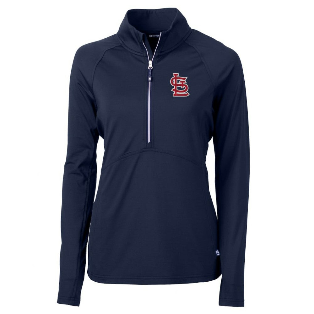 St. Louis Cardinals Cutter & Buck Women's Adapt Eco Knit Stretch Half-Zip Pullover Top | MLB New