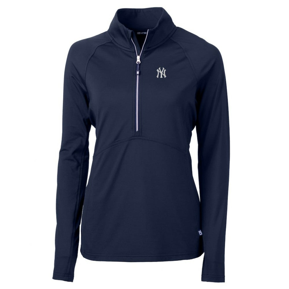 New York Yankees Cutter & Buck Women's Adapt Eco Knit Stretch Half-Zip Pullover Top | MLB Outlet