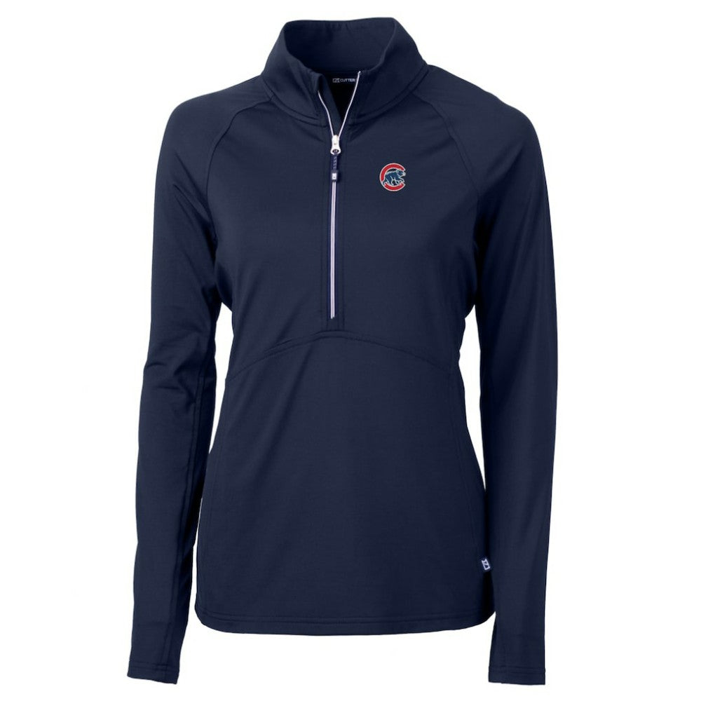 Chicago Cubs Cutter & Buck Women's Adapt Eco Knit Stretch Half-Zip Pullover Top | MLB Discount