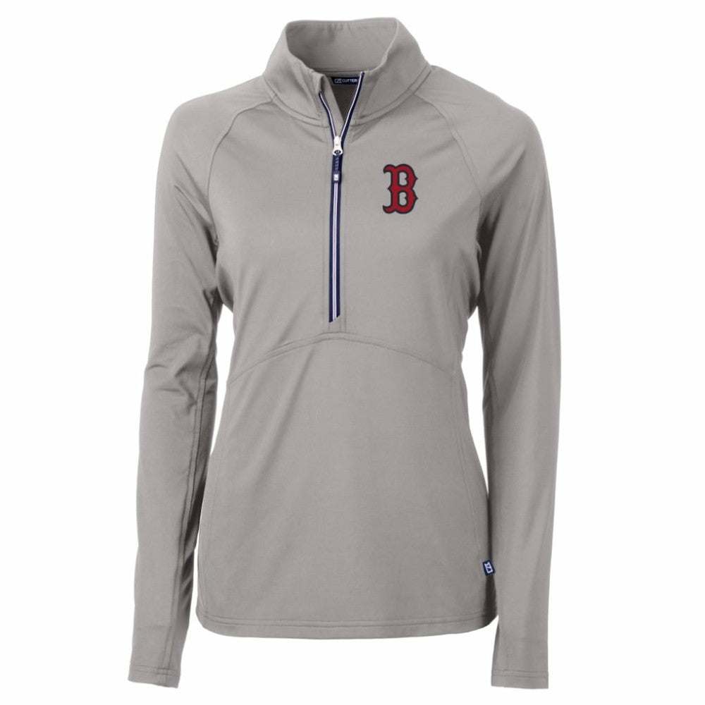 Boston Red Sox Cutter & Buck Women's Adapt Eco Knit Stretch Half-Zip Pullover Top | MLB Outlet