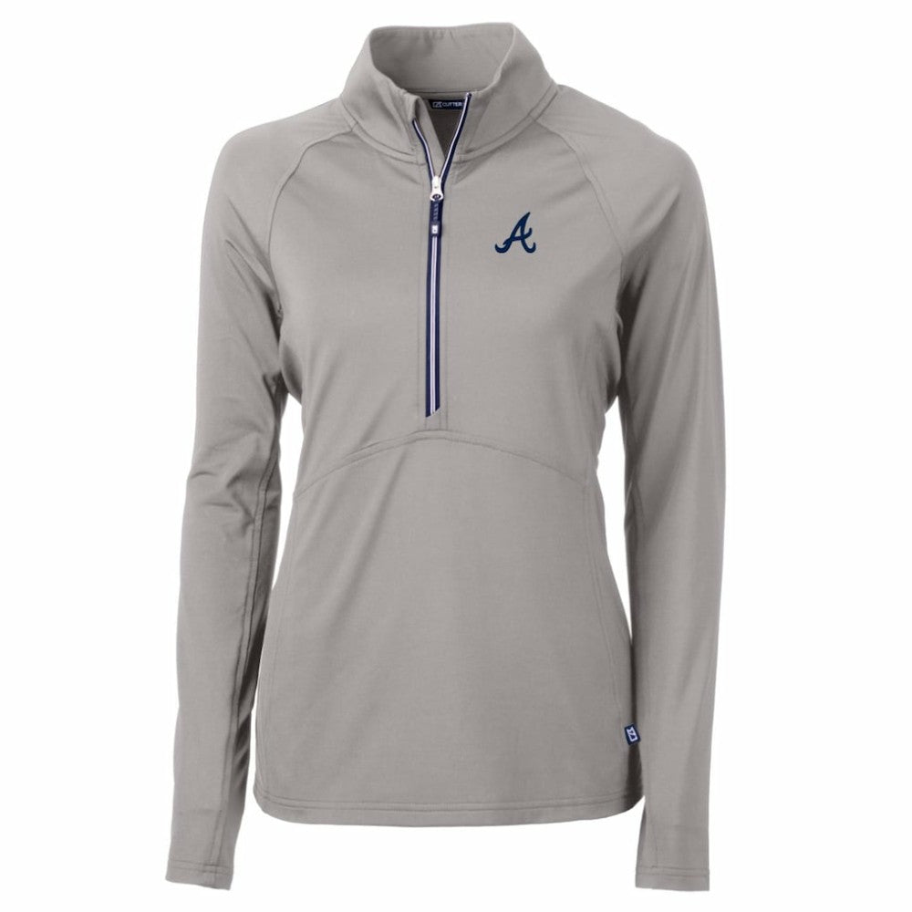 Atlanta Braves Cutter & Buck Women's Adapt Eco Knit Stretch Half-Zip Pullover Top | MLB Outlet