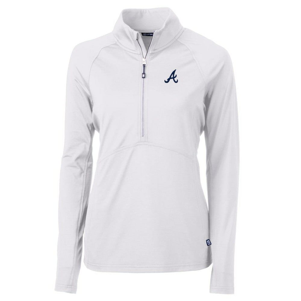 Atlanta Braves Cutter & Buck Women's Adapt Eco Knit Stretch Half-Zip Pullover Top | MLB Online