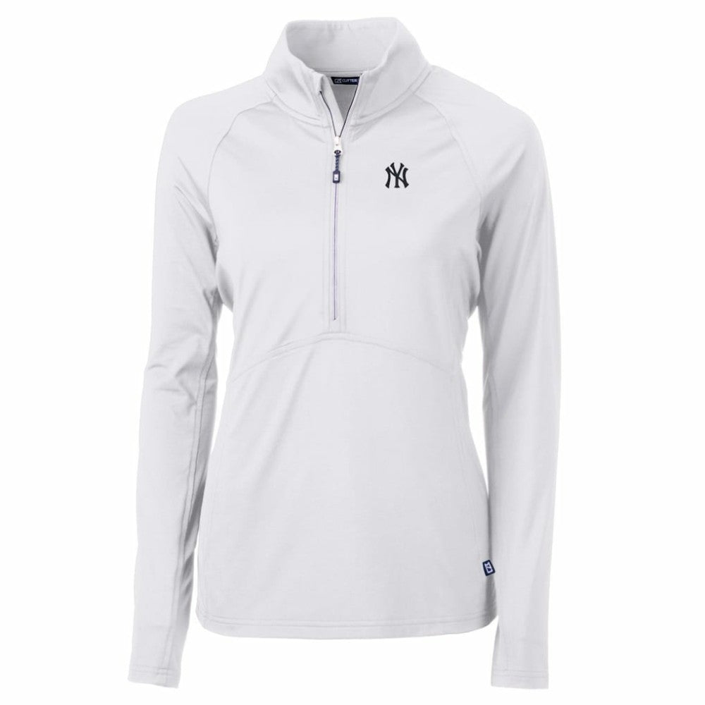 New York Yankees Cutter & Buck Women's Adapt Eco Knit Stretch Half-Zip Pullover Top | MLB Shop