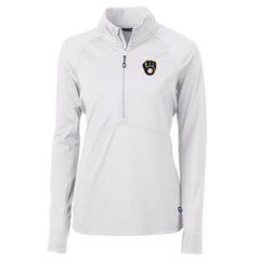 Milwaukee Brewers Cutter & Buck Women's Adapt Eco Knit Stretch Half-Zip Pullover Top | MLB Shop