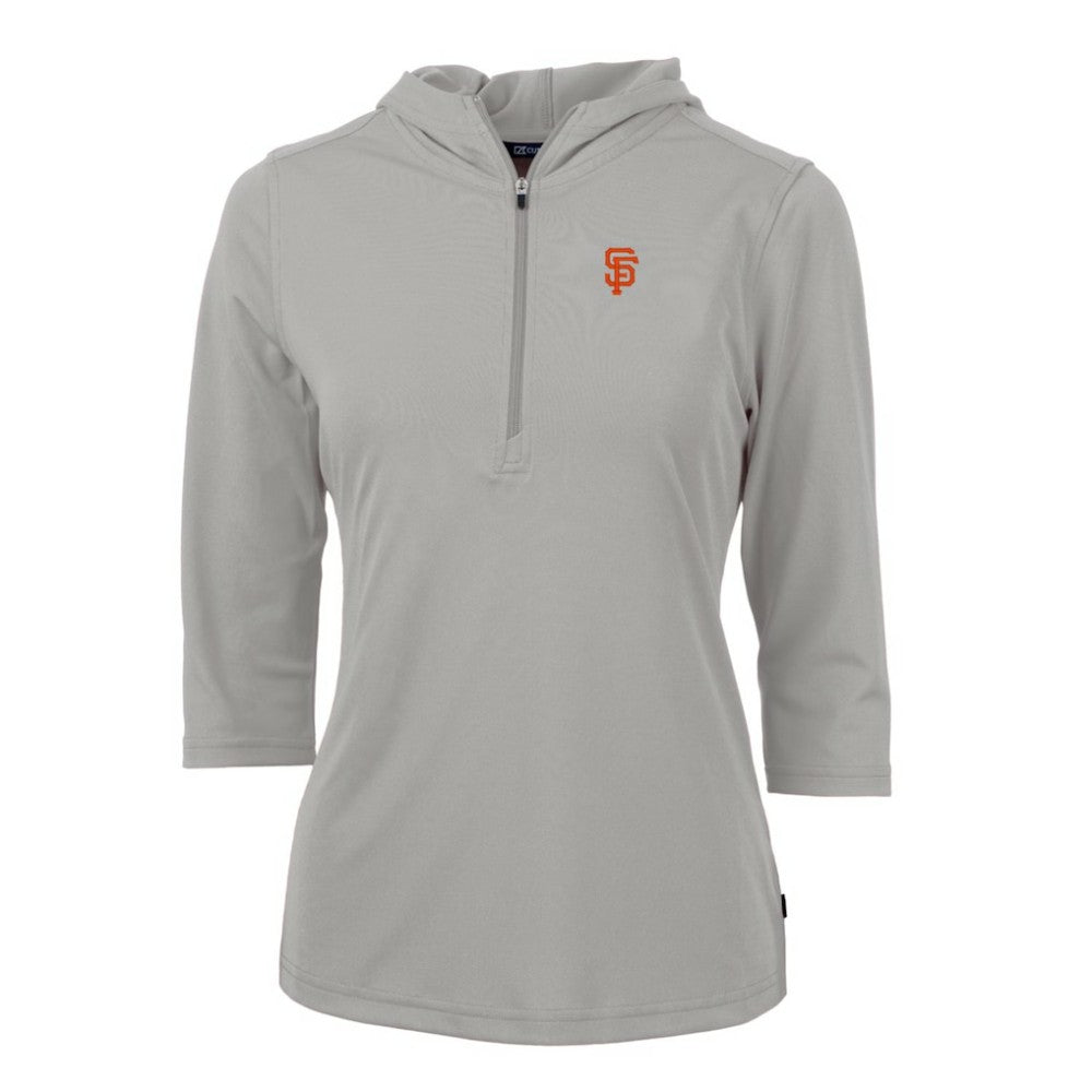 San Francisco Giants Cutter & Buck Women's Virtue Eco Pique 3/4 Sleeve Half-Zip Pullover Hoodie | MLB For sale