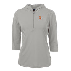San Francisco Giants Cutter & Buck Women's Virtue Eco Pique 3/4 Sleeve Half-Zip Pullover Hoodie | MLB For sale
