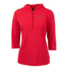 Washington Nationals Cutter & Buck Women's Virtue Eco Pique 3/4 Sleeve Half-Zip Pullover Hoodie | MLB Near me