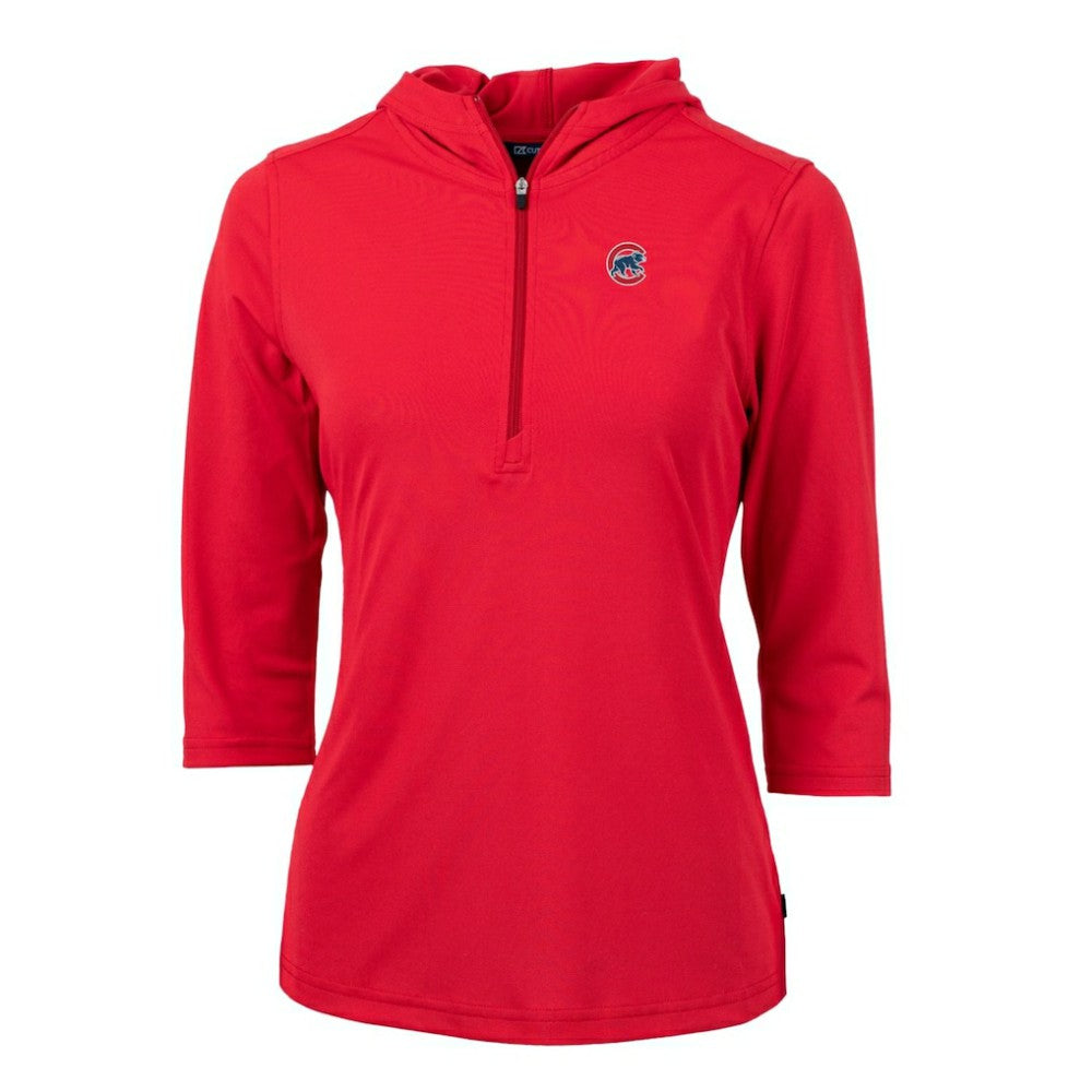 Chicago Cubs Cutter & Buck Women's Virtue Eco Pique 3/4 Sleeve Half-Zip Pullover Hoodie | MLB Near me