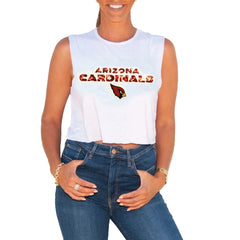 Arizona Cardinals  Cuce Women's Sequin Cropped Tank Top