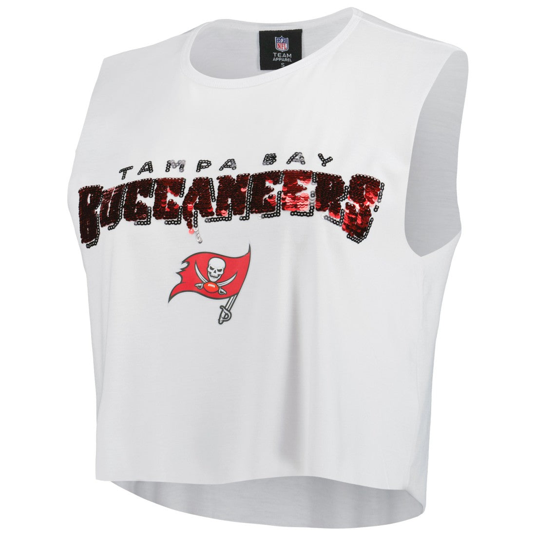 Tampa Bay Buccaneers  Cuce Women's Sequin Tri-Blend Cropped Tank Top