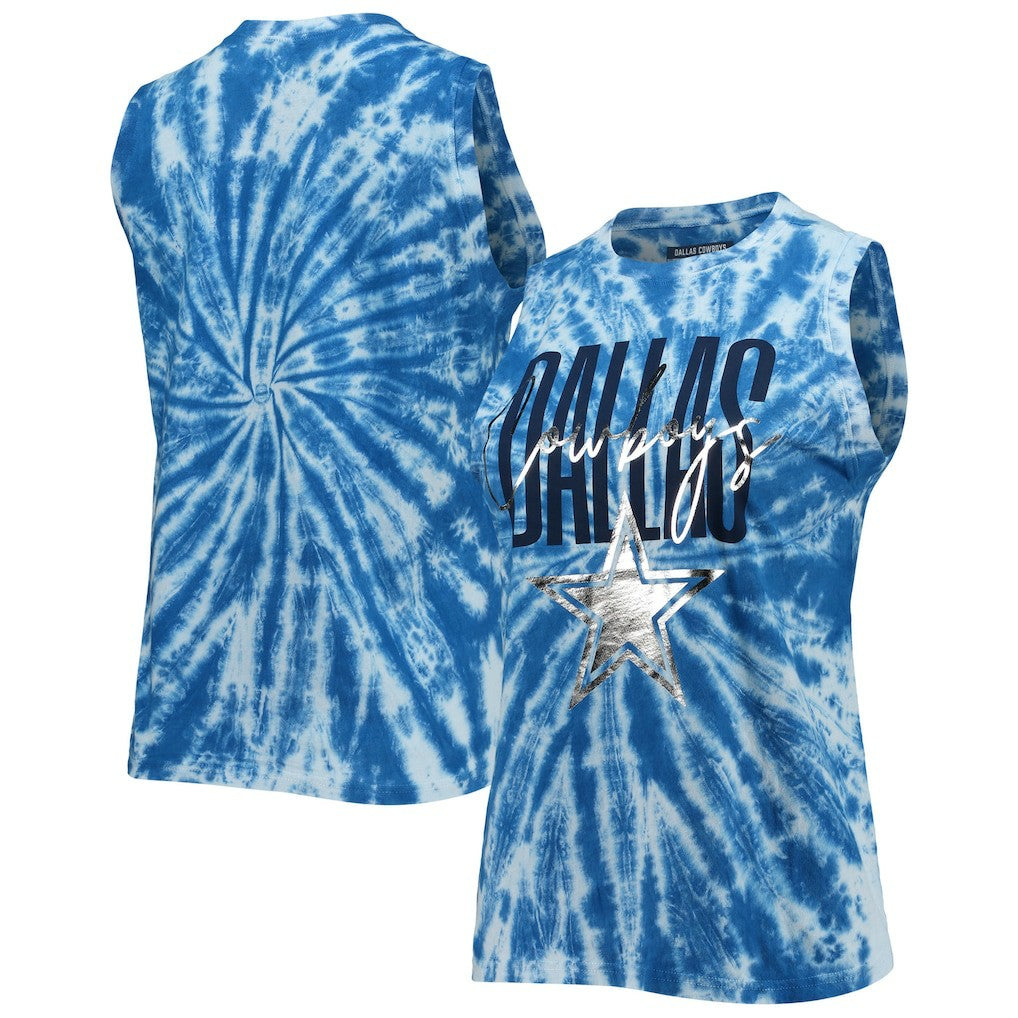 Dallas Cowboys  Lauren James Women's Tie-Dye Jersey Boxy Tank Top