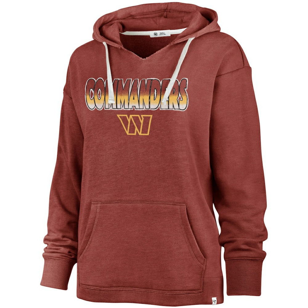 Washington Commanders 47 brand '47 Women's Color Rise Kennedy Pullover V-Neck Hoodie