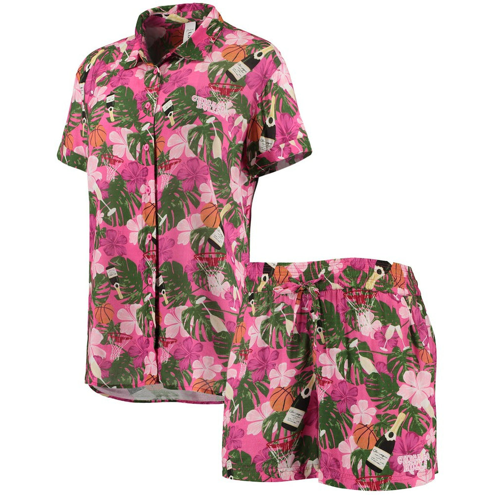 Chicago Bulls Lusso Women's Finley-Frankie Party Top & Shorts Set On Sale