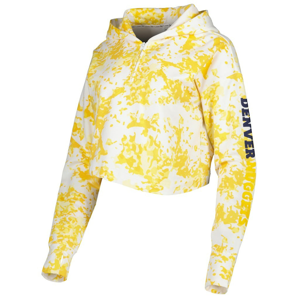 Denver Nuggets Lusso Women's Maia Tri-Blend Cropped Quarter-Zip Top sale On Sale