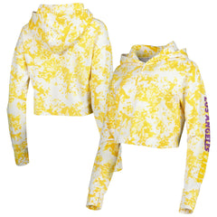 Los Angeles Lakers Lusso Women's Maia Tri-Blend Cropped Quarter-Zip Top On Sale