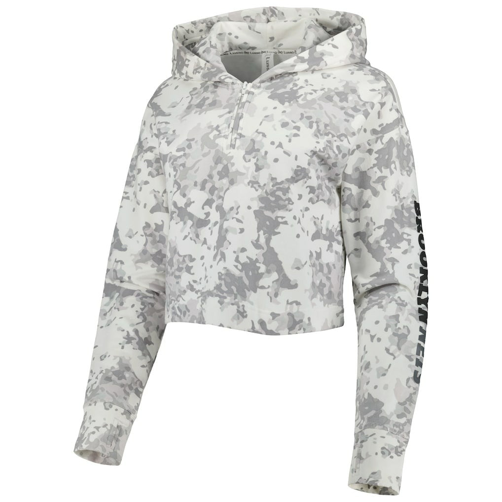 Brooklyn Nets Lusso Women's Maia Tri-Blend Cropped Quarter-Zip Top Outlet