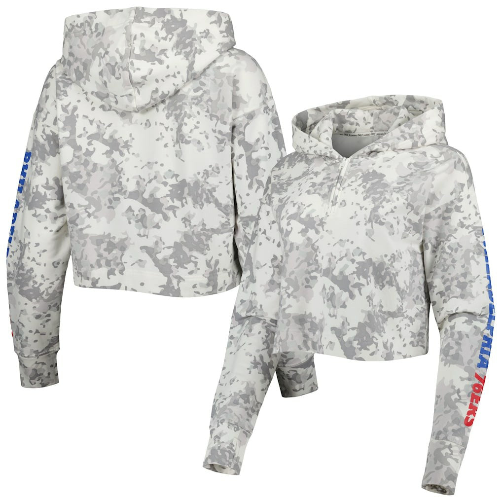 Philadelphia 76ers Lusso Women's Maia Tri-Blend Cropped Quarter-Zip Top Online