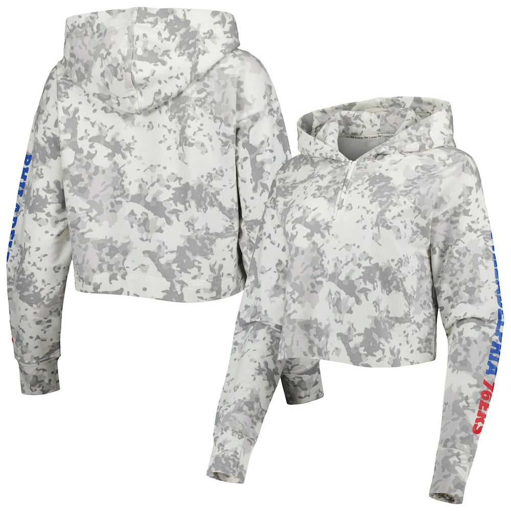 Philadelphia 76ers Lusso Women's Maia Tri-Blend Cropped Quarter-Zip Top Online
