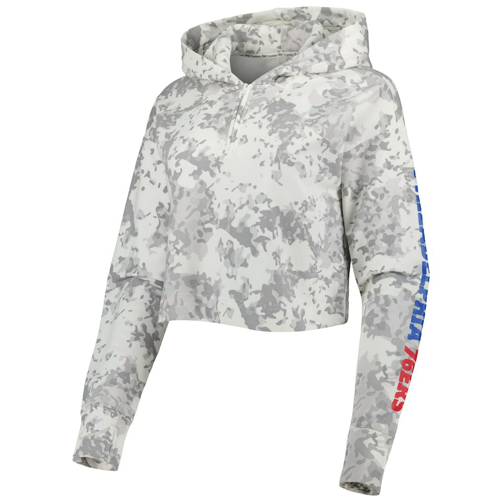 Philadelphia 76ers Lusso Women's Maia Tri-Blend Cropped Quarter-Zip Top Online