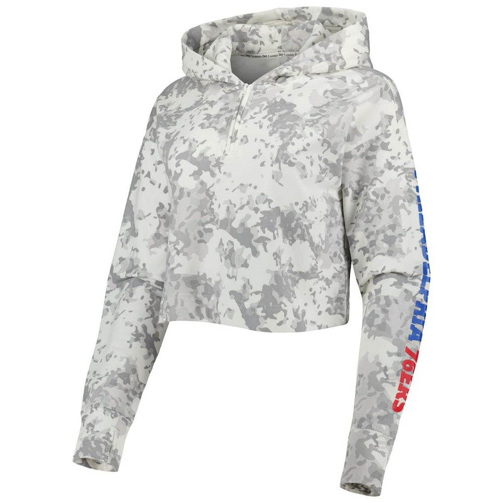 Philadelphia 76ers Lusso Women's Maia Tri-Blend Cropped Quarter-Zip Top Online