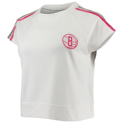 Brooklyn Nets Lusso Women's Margot Cropped Tri-Blend Cap Sleeve Sweatshirt Discount