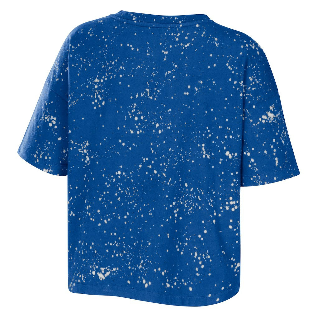 Philadelphia 76ers WEAR by Erin Andrews Women's Bleach Splatter Notch Neck T-Shirt Discount